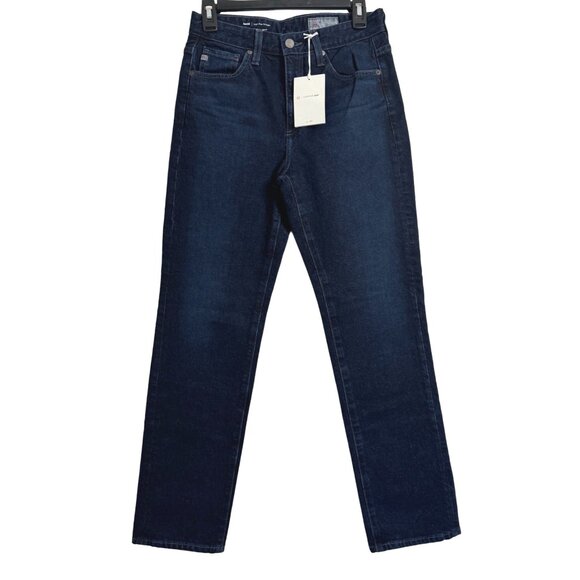AG Jeans Saige High - Rise Straight Size 26 Dark Wash Full Motion Denim Contour - Picture 2 of 16